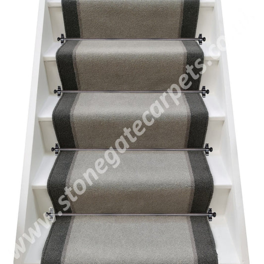 Ulster Carpets Grange Wilton French Grey, Greyhound & Smoke Stair Runner (per M)