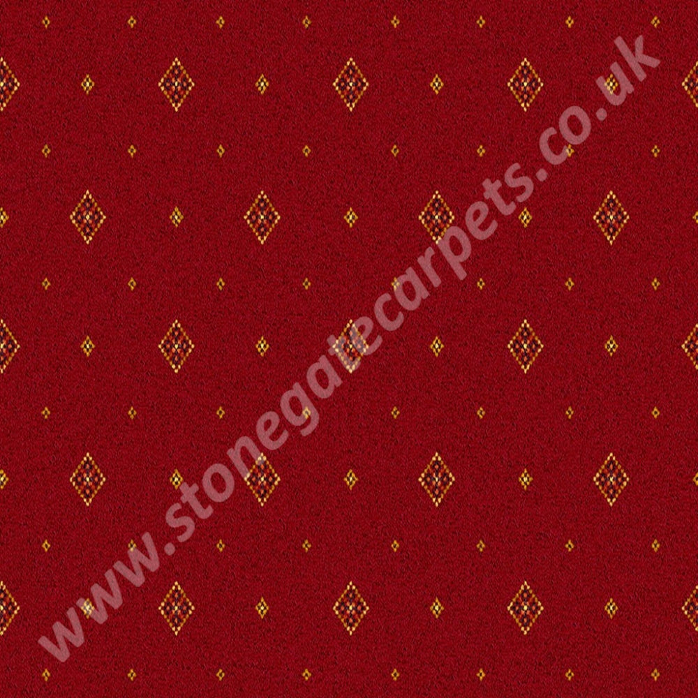 Ulster Carpets Tazmin Motif Red 10/2628 (Please Call For Per M² Cost) 