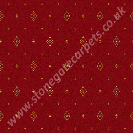 Ulster Carpets Tazmin Motif Red 10/2628 (Please Call For Per M² Cost) 
