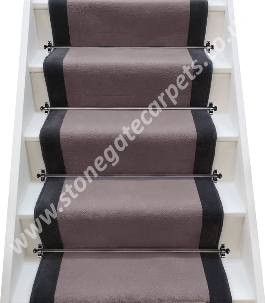 Ulster Carpets Ulster Velvet Mouse & Charcoal Stair Runner