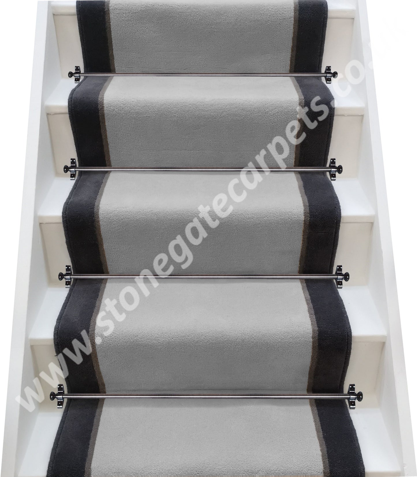 Ulster Carpets Ulster Velvet Phantom, Elephant & Charcoal Stair Runner