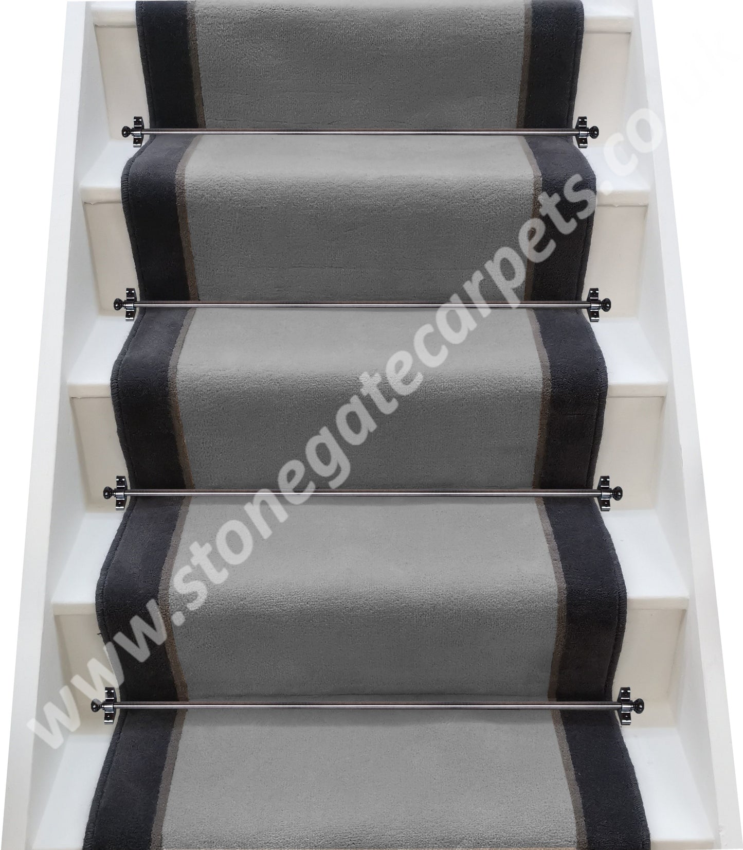 Ulster Carpets Ulster Velvet Stove, Elephant & Charcoal Stair Runner