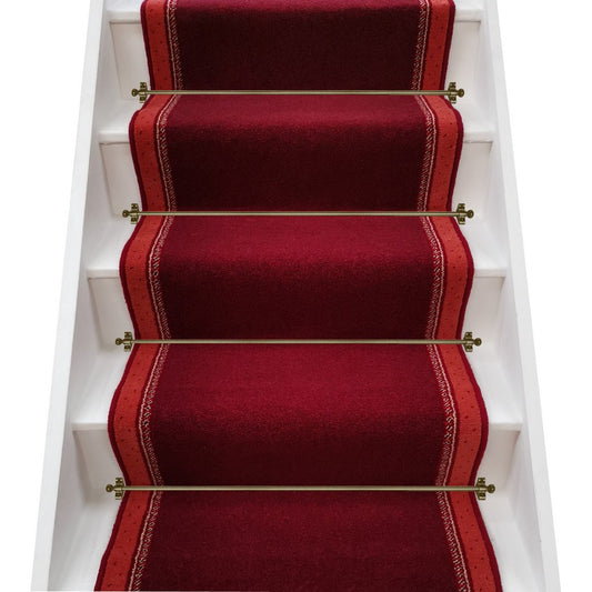 Ulster Carpets York Wilton Shiraz & Athenia Pindot Red Stair Runner (per M)